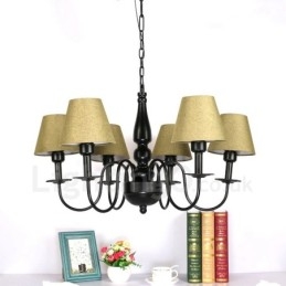 Lámpara de araña de metal integrada de estilo mediterráneo de 6 luces