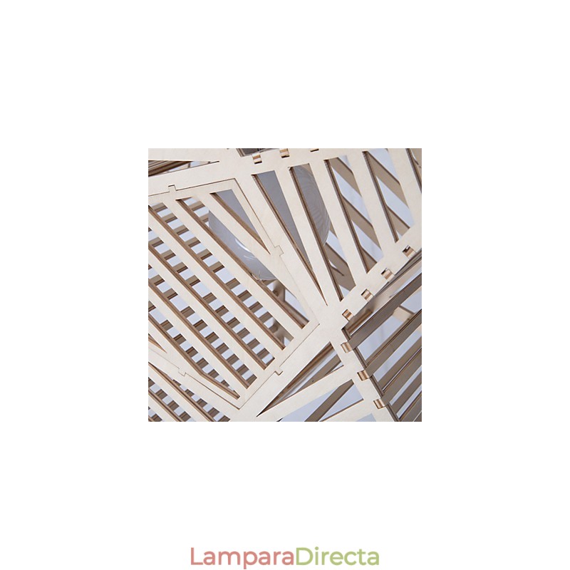 Lámpara de araña vintage de madera con forma de estrella de cinco puntas