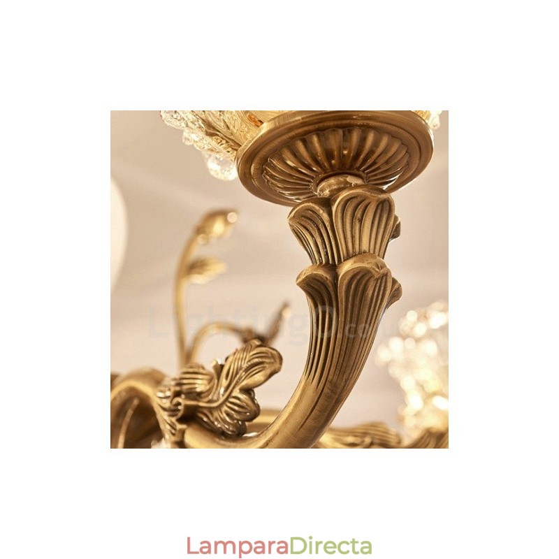 Lámpara de araña clásica tradicional de metal integrada de 15 luces