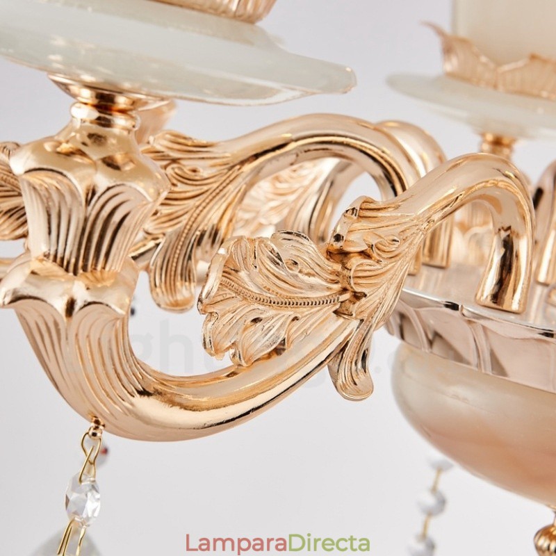 Lámpara de araña clásica tradicional de metal integrada de 8 luces