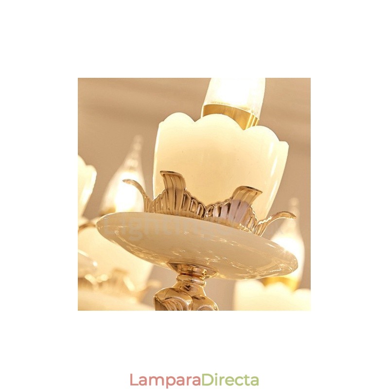 Lámpara de araña clásica tradicional de metal integrada de 8 luces