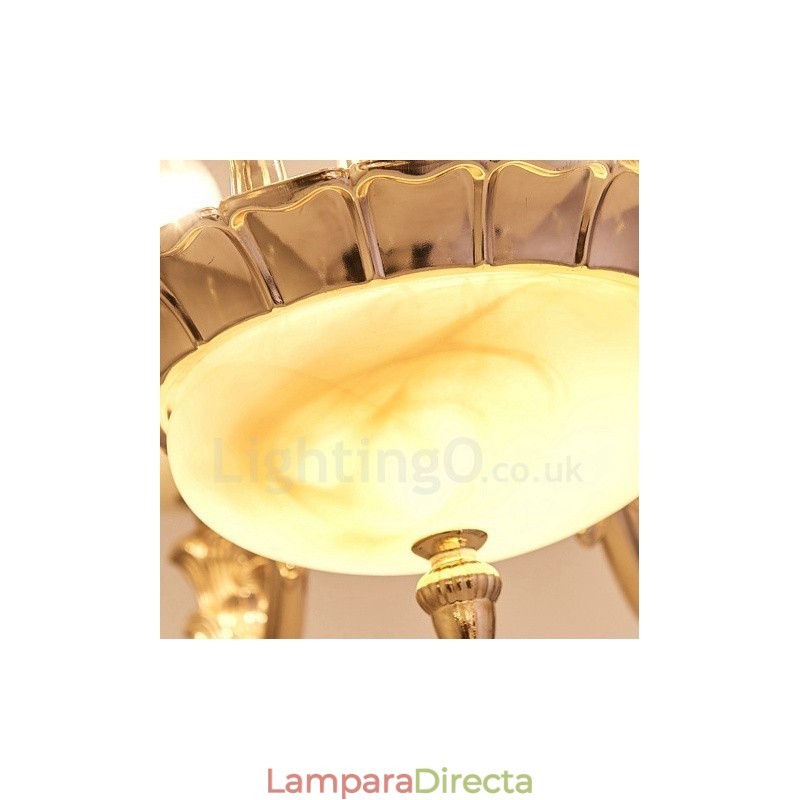 Lámpara de araña clásica tradicional de metal integrada de 8 luces