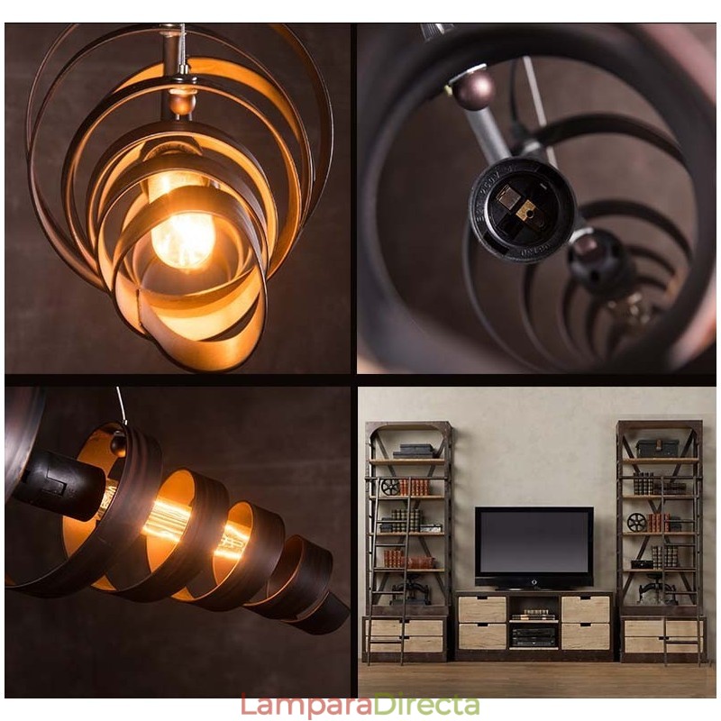 Lámpara de hierro retro moderna minimalista estilo industrial araña