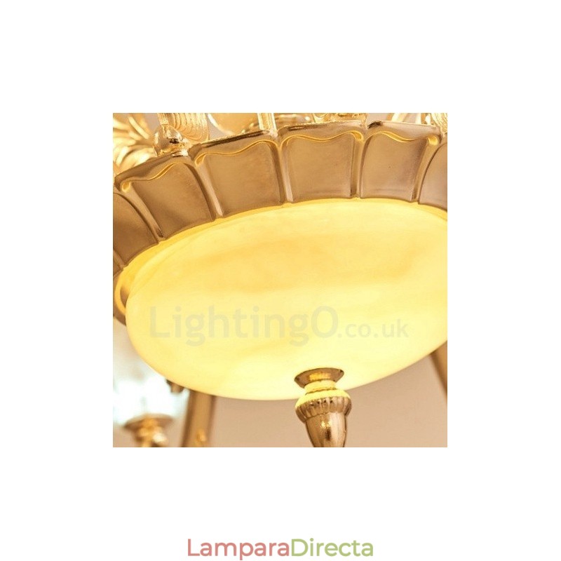 Lámpara de araña clásica tradicional de metal integrada de 15 luces