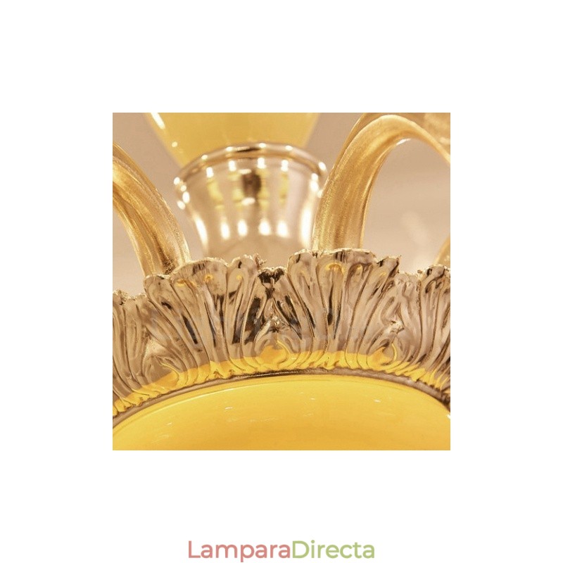 Lámpara de araña clásica tradicional de lujo de metal integrada de 6 luces