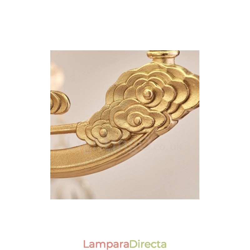 Lámpara de araña clásica tradicional de lujo de metal integrada de 6 luces