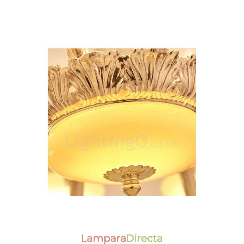 Lámpara de araña clásica tradicional de lujo de metal integrada de 6 luces