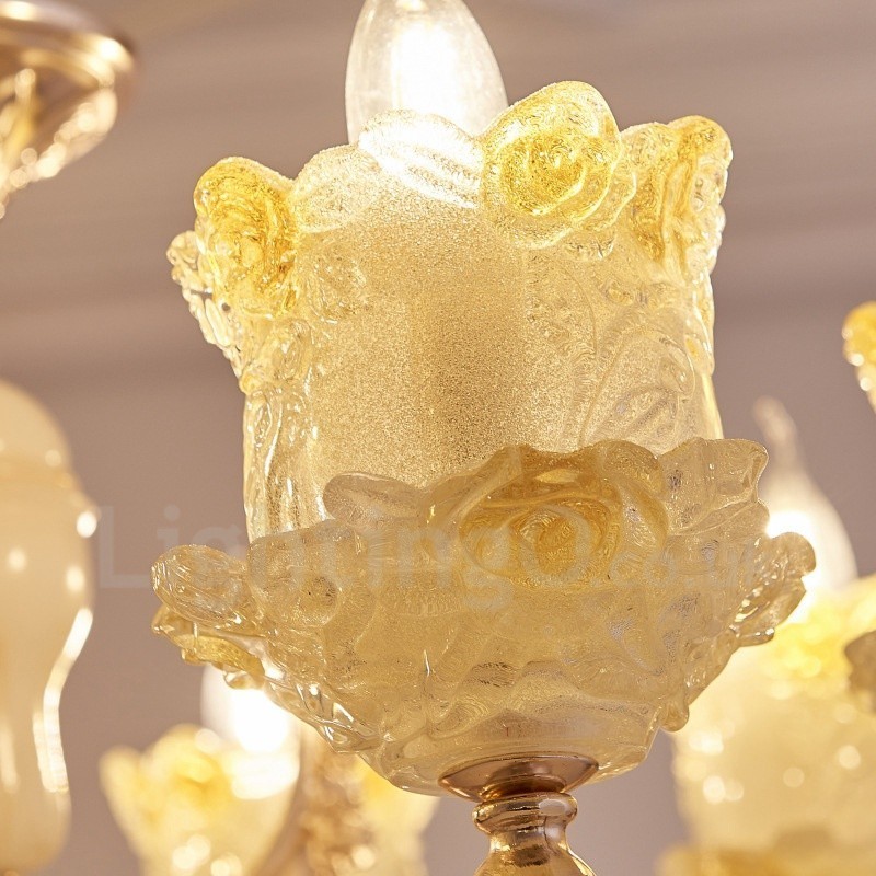 Lámpara de araña clásica tradicional de metal integrada de 8 luces