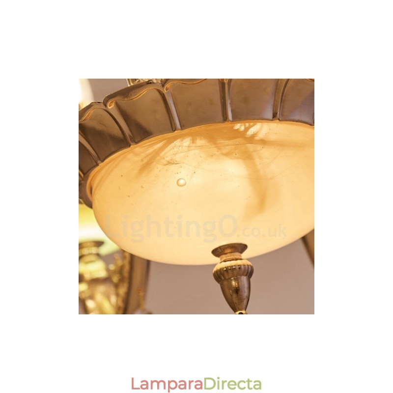 Lámpara de araña clásica tradicional de metal integrada de 6 luces
