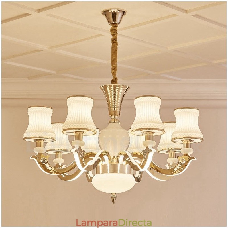 Lámpara de araña clásica tradicional de metal integrada de 8 luces