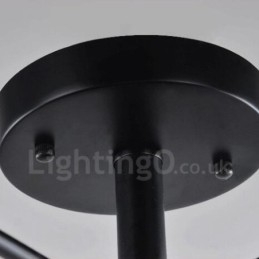 Lámpara de araña integrada de estilo mediterráneo de 9 luces con pantalla de cristal