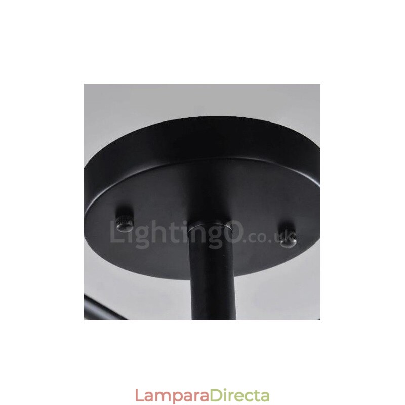 Lámpara de araña integrada de estilo mediterráneo de 9 luces con pantalla de cristal