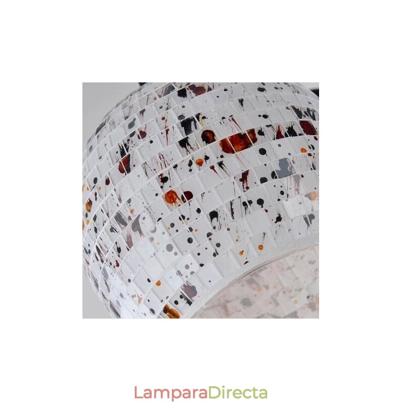 Lámpara de araña integrada de estilo mediterráneo de 9 luces con pantalla de cristal