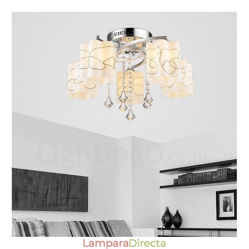 Lámpara de araña integrada contemporánea moderna de 5 luces