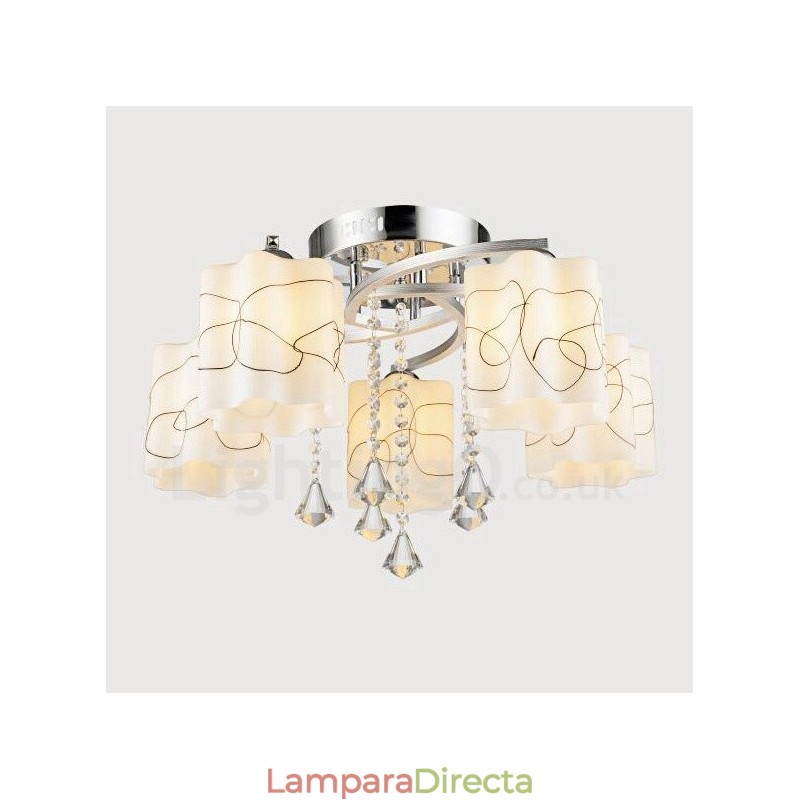 Lámpara de araña integrada contemporánea moderna de 5 luces