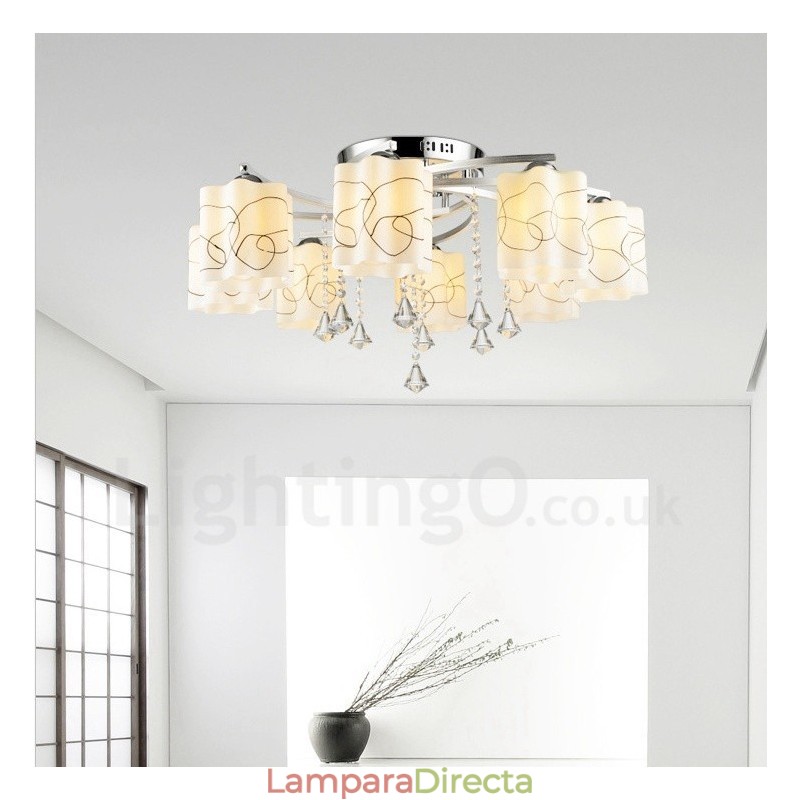 Lámpara de araña integrada contemporánea moderna de 8 luces