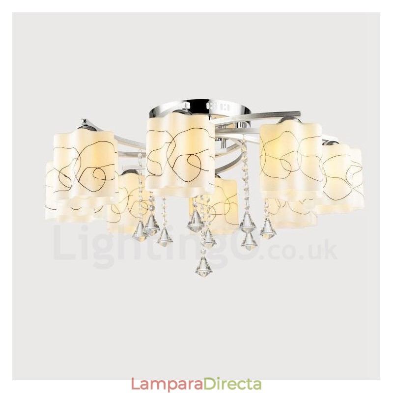 Lámpara de araña integrada contemporánea moderna de 8 luces