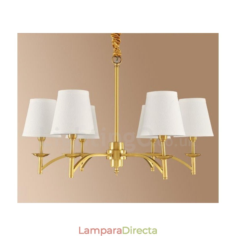 Lámpara de araña de metal integrada estilo rústico de 6 luces