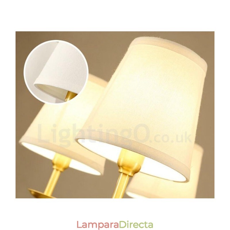 Lámpara de araña de metal integrada estilo rústico de 6 luces