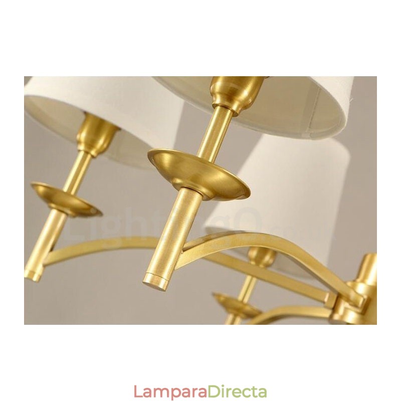 Lámpara de araña de metal integrada estilo rústico de 6 luces