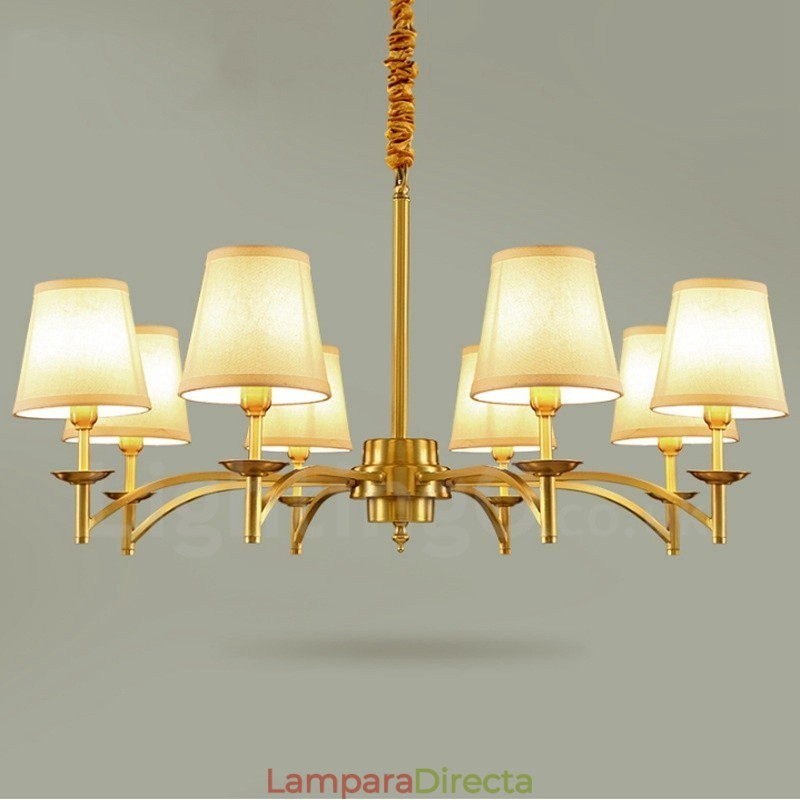 Lámpara de araña de metal integrada estilo rústico Lodge de 8 luces