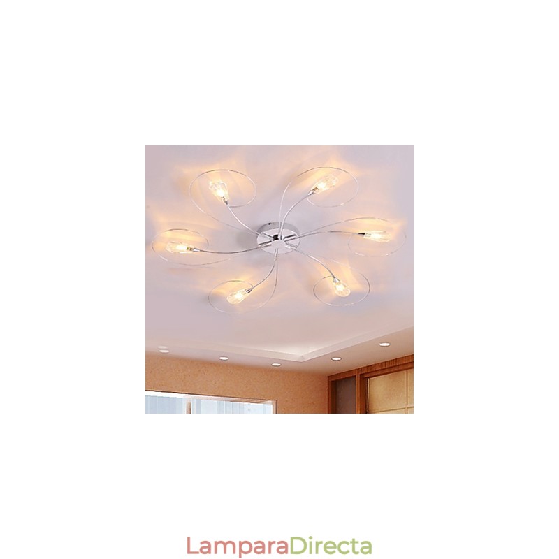 Lámpara de araña contemporánea moderna galvanizada con montaje empotrado