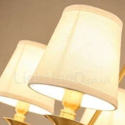 Lámpara de araña rústica de 3 luces con iluminación integrada de metal y cobre