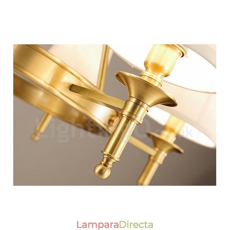 Lámpara de araña de metal integrada estilo rústico de 5 luces