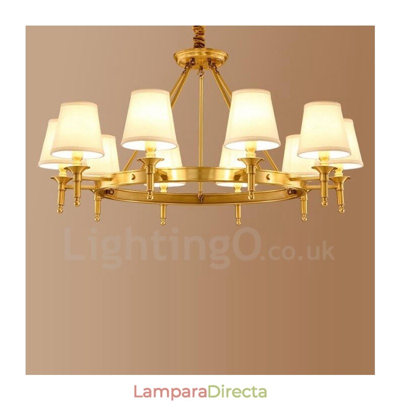 Lámpara de araña de metal integrada de estilo rústico Lodge de 10 luces