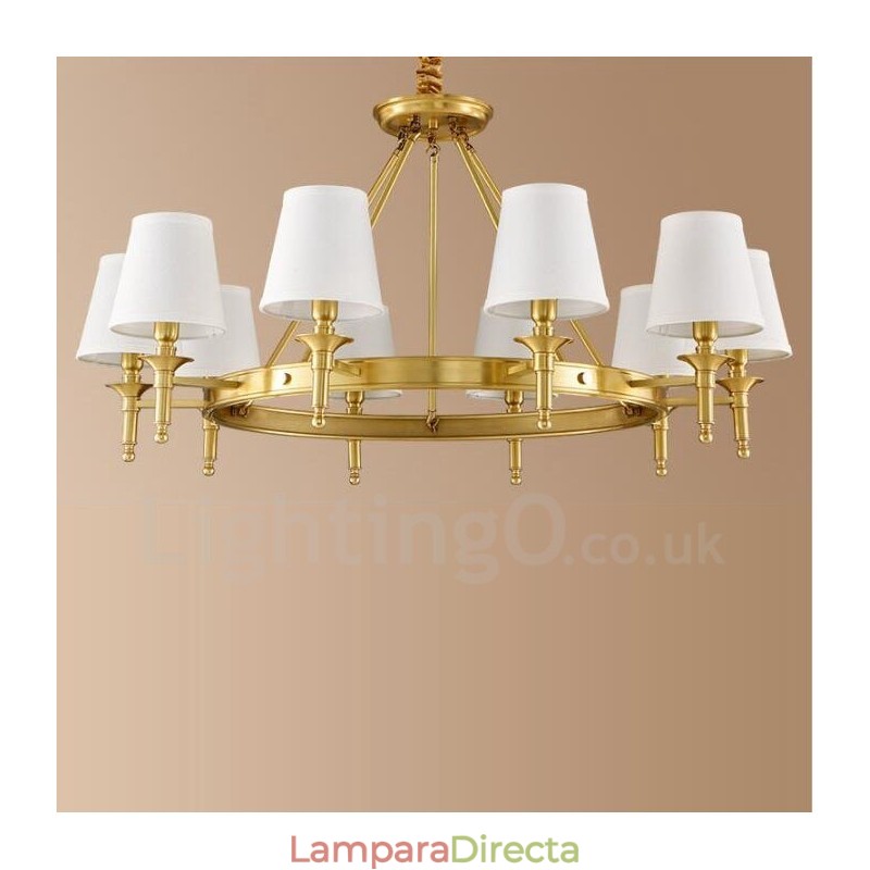 Lámpara de araña de metal integrada de estilo rústico Lodge de 10 luces