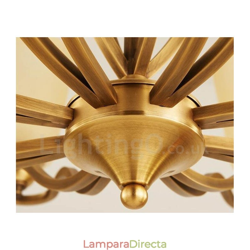 Lámpara de araña de metal integrada estilo rústico de 6 luces