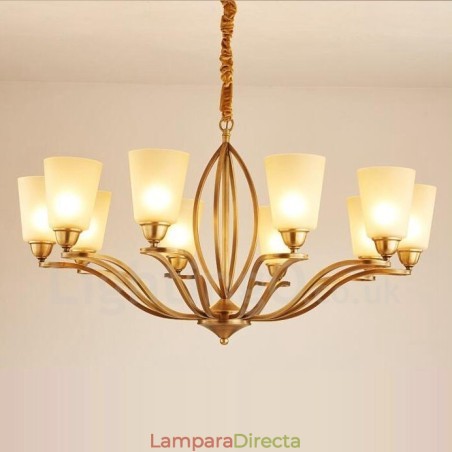Lámpara de araña de metal integrada de estilo rústico Lodge de 10 luces Lámpara de araña de metal integrada de estilo rústico Lodge de 10 luces