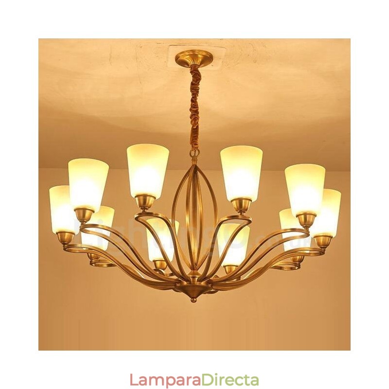 Lámpara de araña de metal integrada de estilo rústico Lodge de 10 luces