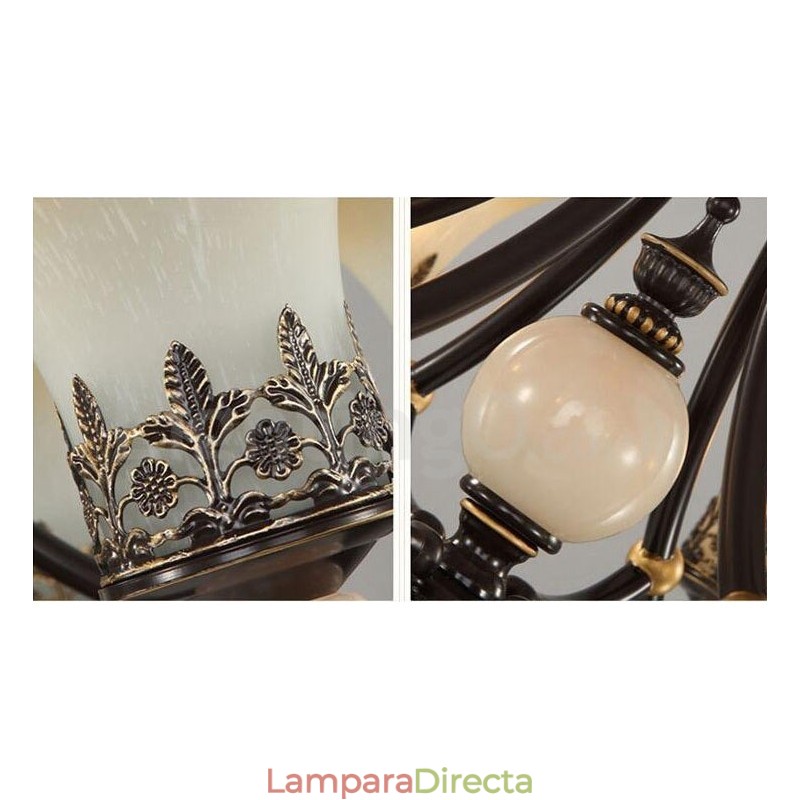 Lámpara de araña clásica tradicional de metal integrada de 3 luces
