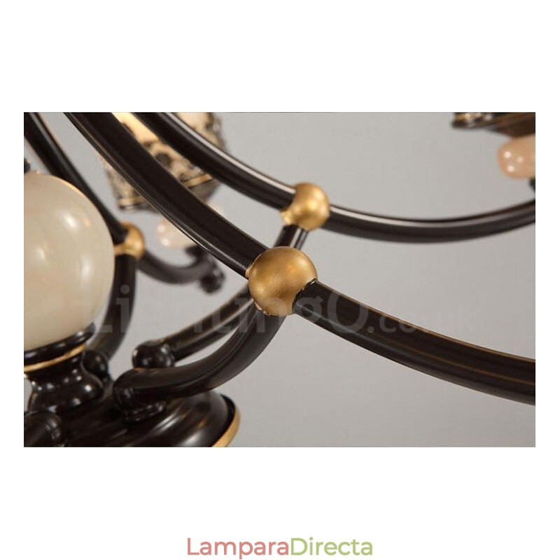 Lámpara de araña clásica tradicional de metal integrada de 3 luces