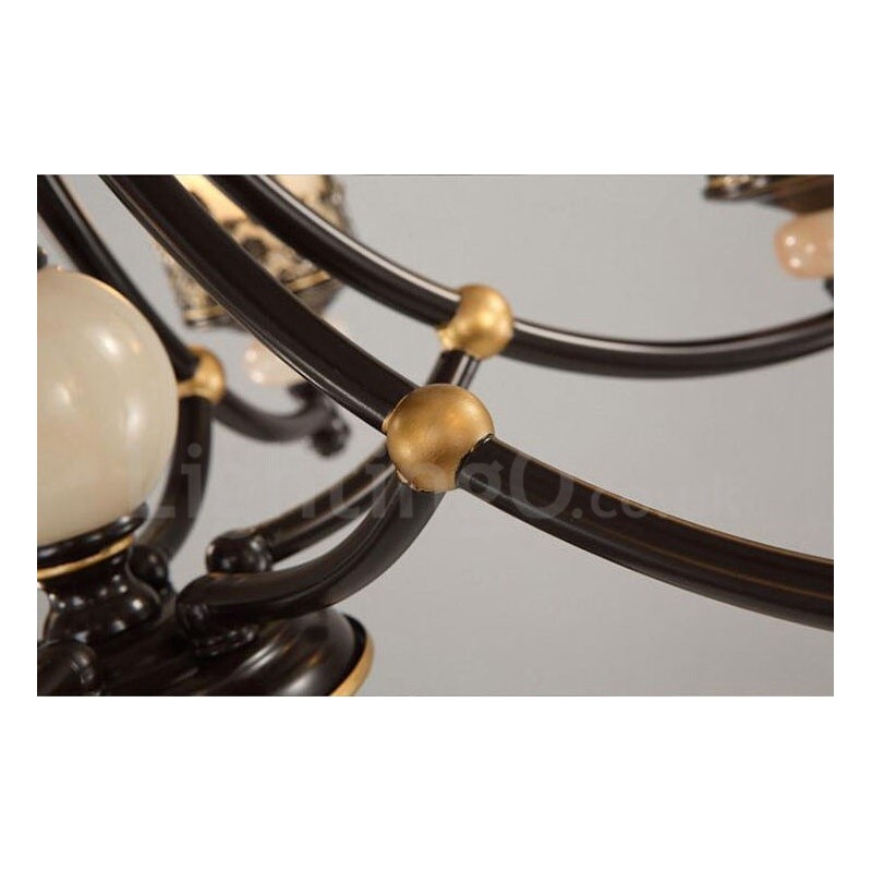 Lámpara de araña clásica tradicional de metal integrada de 3 luces