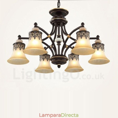 Lámpara de araña clásica tradicional de metal integrada de 6 luces Lámpara de araña clásica tradicional de metal integrada de 6 luces