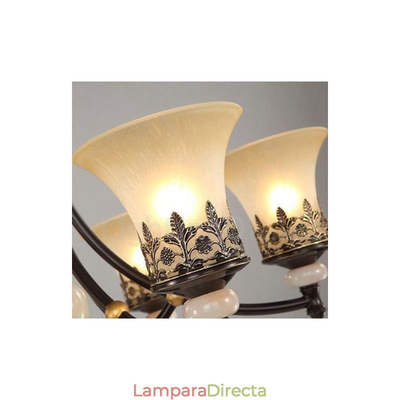 Lámpara de araña clásica tradicional de metal integrada de 8 luces