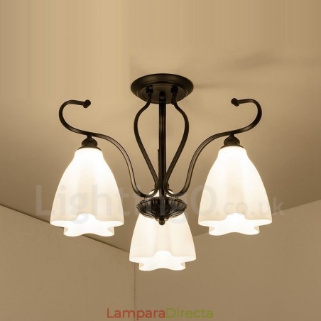 Lámpara de araña integrada rústica de 3 luces Lámpara de araña integrada rústica de 3 luces