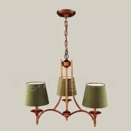 Lámpara de araña de metal integrada estilo rústico de 3 luces