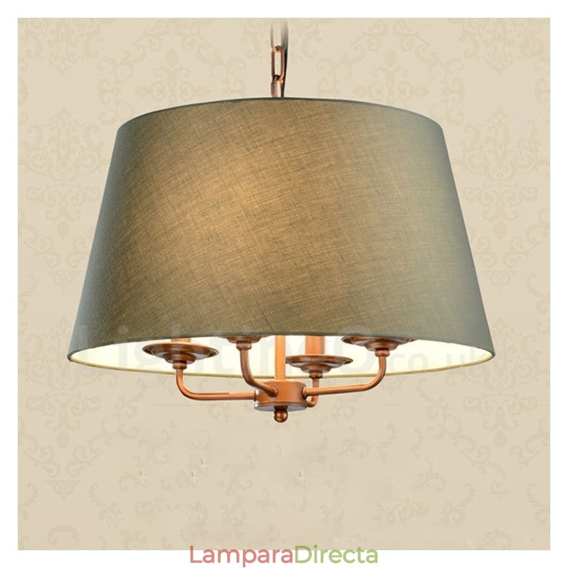 Lámpara de araña de metal integrada estilo rústico Lodge de 4 luces