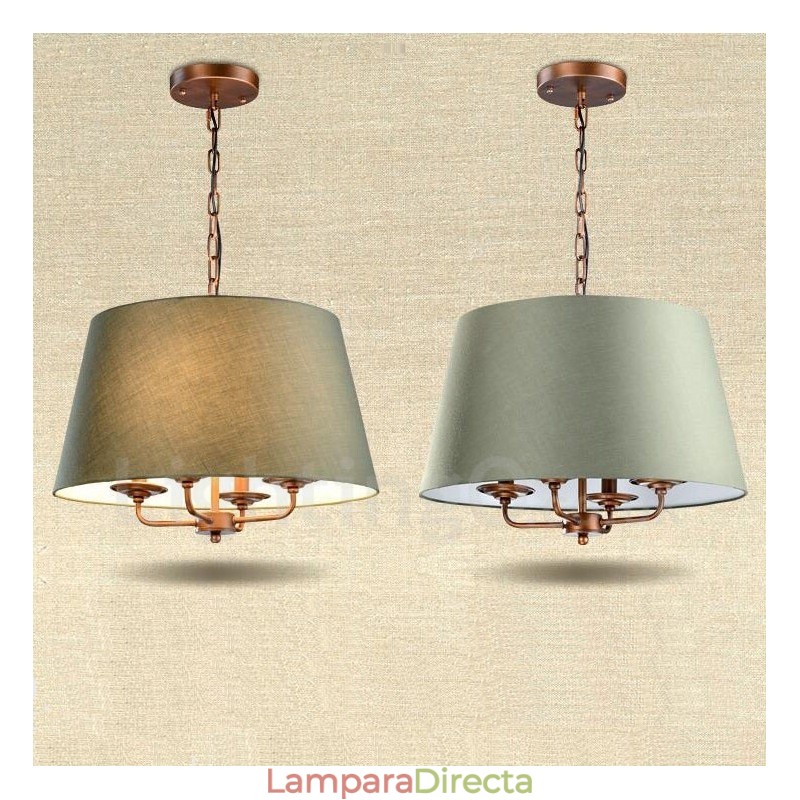 Lámpara de araña de metal integrada estilo rústico Lodge de 4 luces