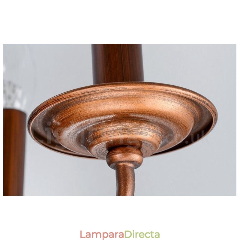 Lámpara de araña de metal integrada estilo rústico Lodge de 4 luces