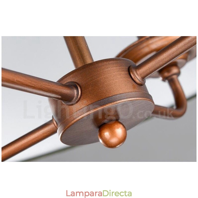 Lámpara de araña de metal integrada estilo rústico Lodge de 4 luces