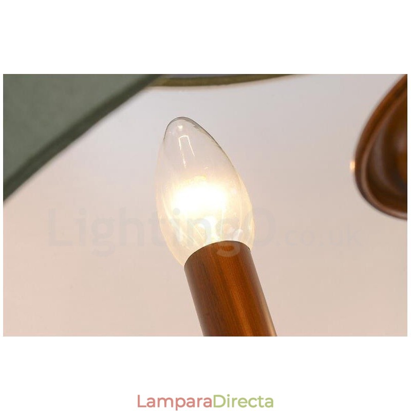 Lámpara de araña de metal integrada estilo rústico Lodge de 4 luces