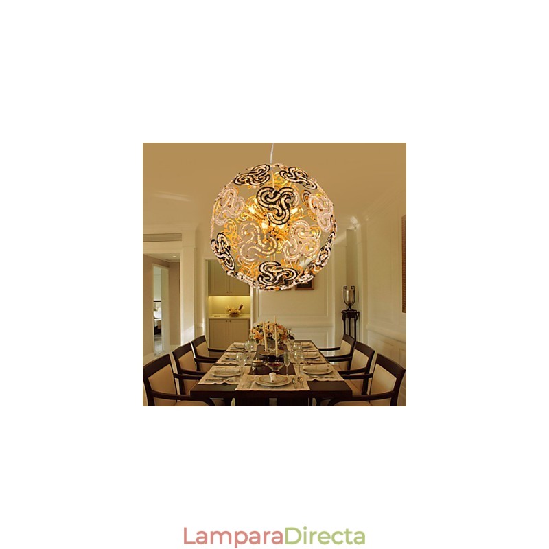 Lámpara colgante de bola de cristal con forma de globo, moderna y sencilla