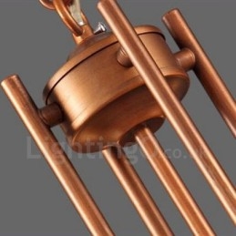 Lámpara de araña de metal integrada estilo rústico de 6 luces