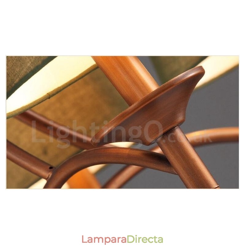 Lámpara de araña de metal integrada estilo rústico de 6 luces