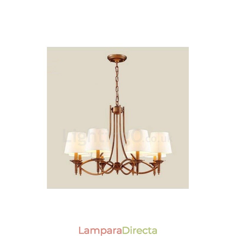 Lámpara de araña de metal integrada estilo rústico Lodge de 8 luces
