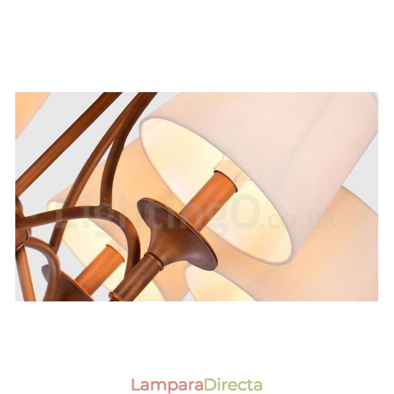 Lámpara de araña de metal integrada estilo rústico Lodge de 8 luces